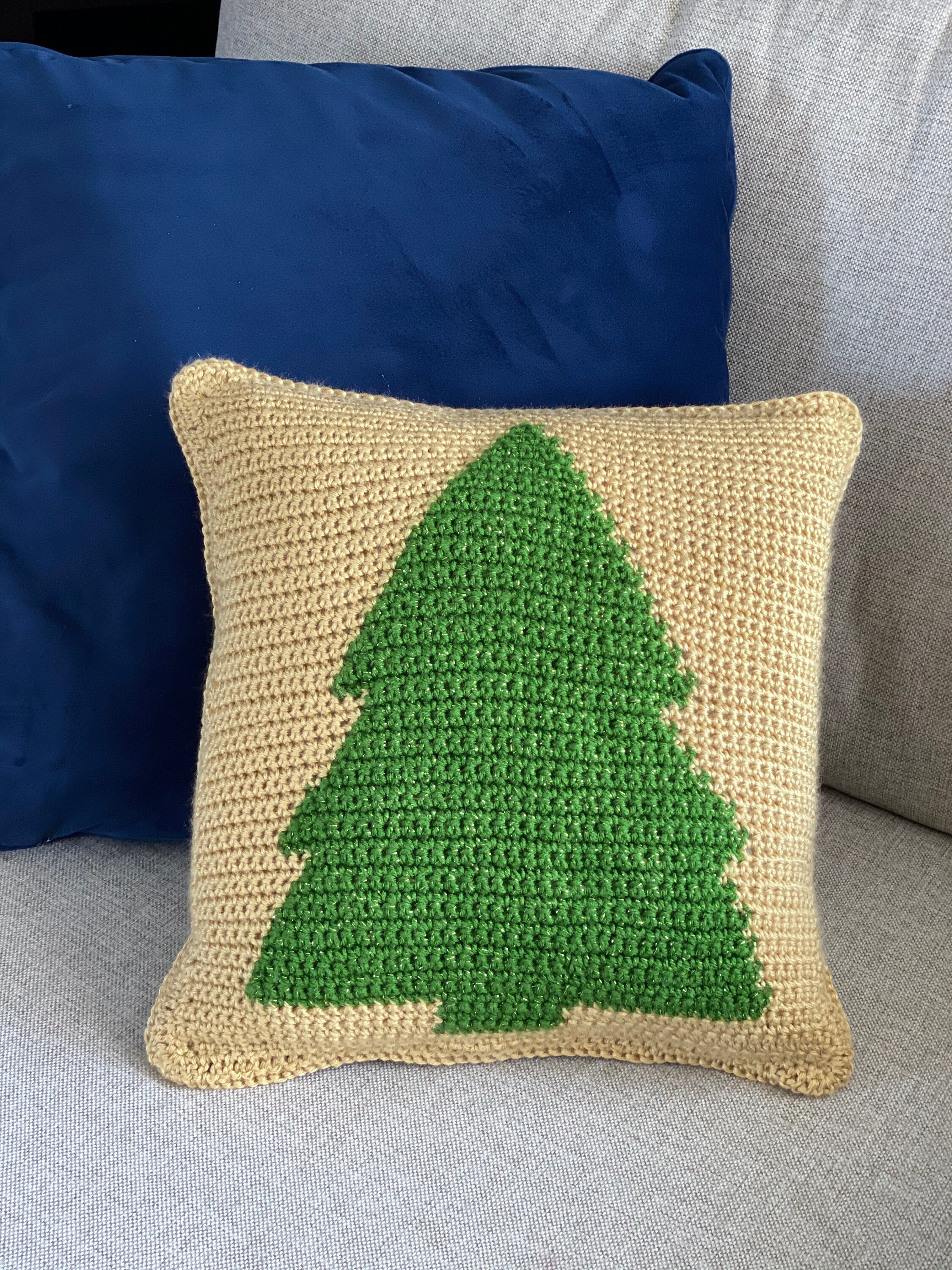 Christmas Tree Pillow Handmade Crocheted Simple & Sweet Etsy