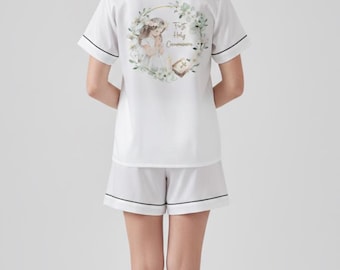 初聖体拝領用サテンパジャマ - パーソナライズされた初聖体拝領用パジャマ