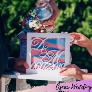 Personalized Wedding Sand Ceremony Set - Unity Sand Ceremony Shadow Box - Blended Family Unity Sand Ceremony Frame without Colored Sand