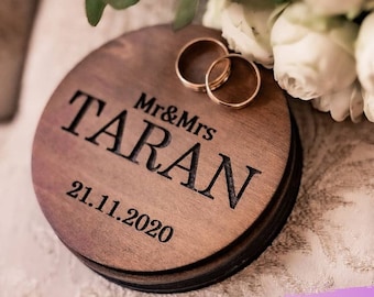 Wedding ring box for ceremony - Personalized ring box - Wedding ring holder box - Ring bearer box