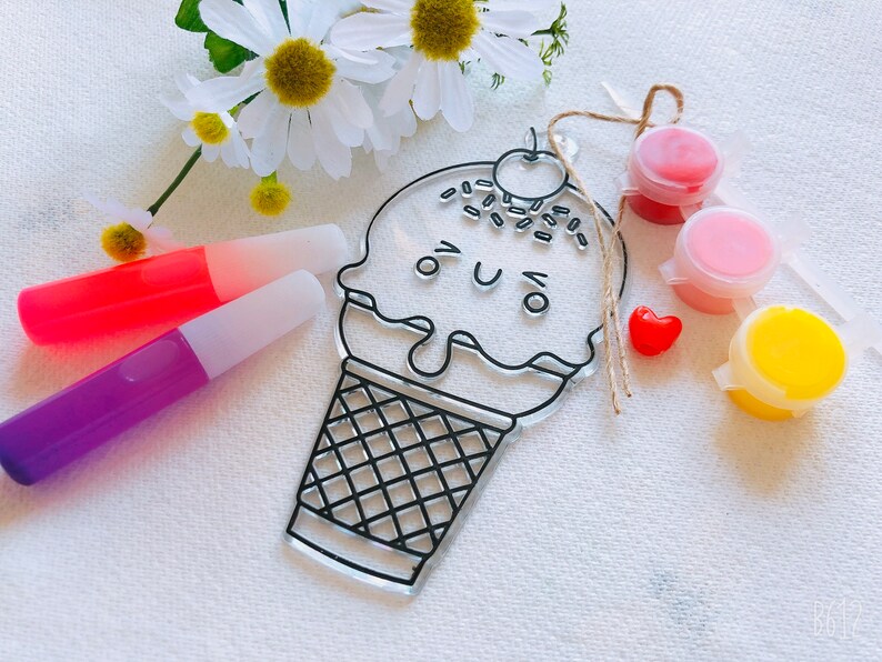Ice Cream Suncatcher DIY Craft kit for 1 Home DIY Suncatcher kit for 1