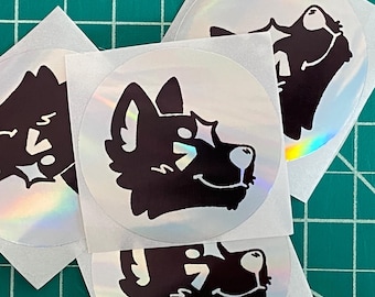 Star Wolf Holographic 2&quot; Sticker | Werewolf, Canine, Furry