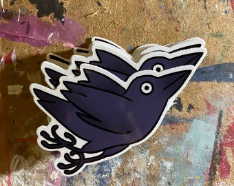 3" vinyl crow stickers by mosshands