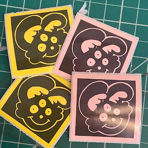 2 "Kaninchen Critter Stickers | Thermoetiketten-Aufkleber, Kaninchen, Tierkunst, pelzig