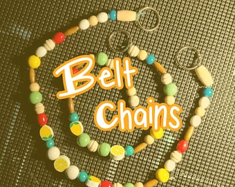 Beaded Pants/Belt Chains: Colorful, lemon theme
