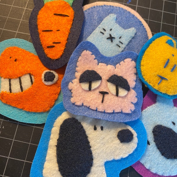 Felt Critter Patches | Hand-sewn, Felt, Embroidery, Animal Art