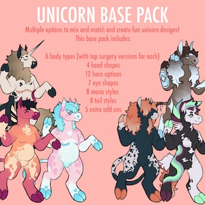 Unicorn Base Pack | Mix and Match Furry Base Pack, PSD file only