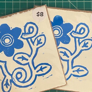 Funky Flower prints by verminvalley | linoprint, linocut, flower, floral wall hanging
