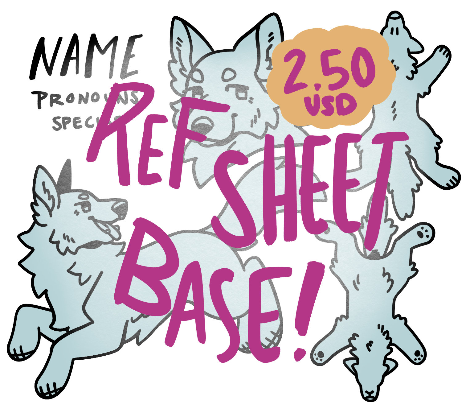Canine Ref Sheet Base, PSD File Only | Furry Art Base - Etsy