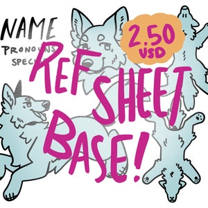 Canine Ref Sheet Base, PSD File Only | Furry Art Base