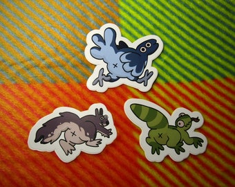 Critter Sh*tters 3" vinyl stickers | silly, satire, animals, laptop sticker