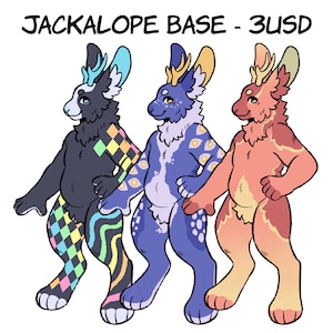 Furry Jackalope Base: Transparent PNG (Digital Download)