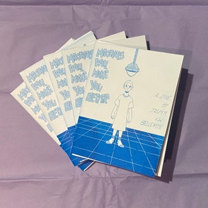 Machines Will Make You Better - 4.25 x 5.5 Risograph Zine | Comic, Machinery, Weird, Silly, Cartoon