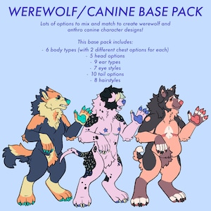 Werewolf/Canine Base Pack | Mix and Match Furry Base, PSD file only