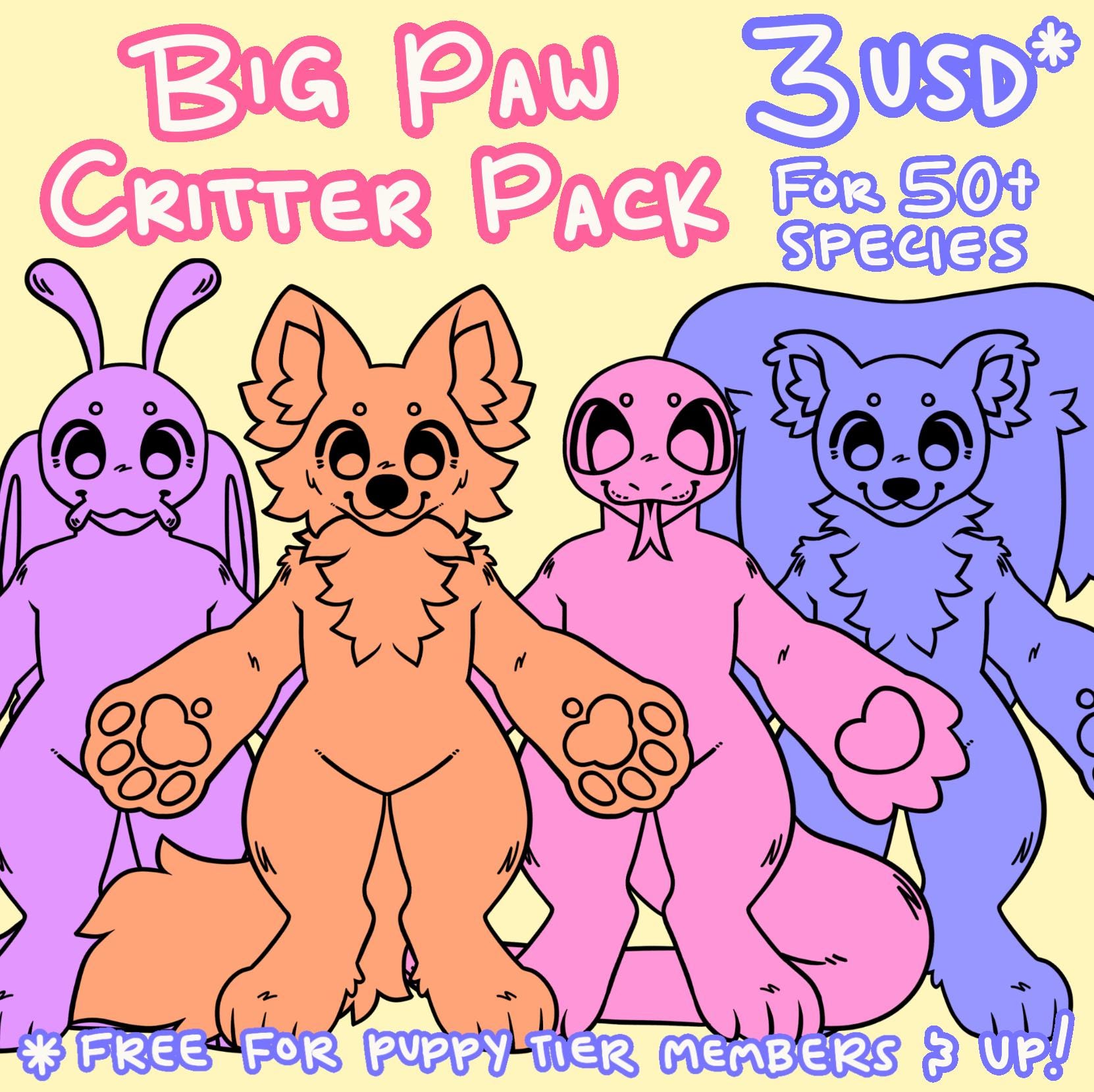 Big Paw Critter Pack | Furry Base, Art, Digital Download