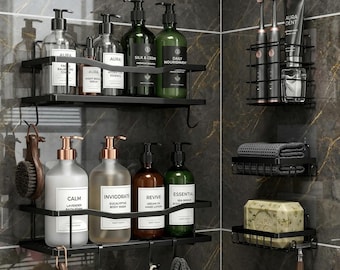 Shower Caddy 2-5 Pack, no drilling, large capacity, stainless steel bathroom organizer, adhesive bathroom organizer for storage and home