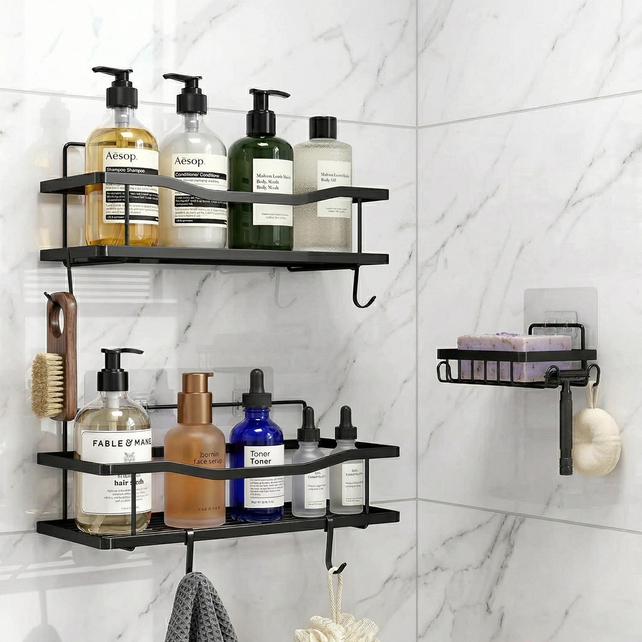 Shower Caddy 2-5 Pack, no drilling, large capacity, stainless steel bathroom organizer, adhesive bathroom organizer for storage and home