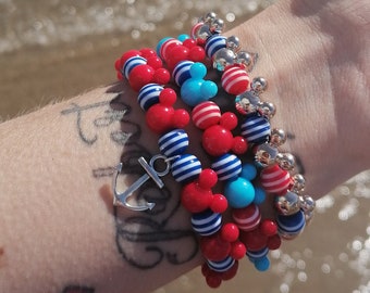 Mouse Cruise Nautical Style Handmade Beaded Bracelet