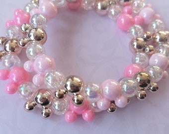 Pretty In Pink Princess Handmade Beaded Bracelet