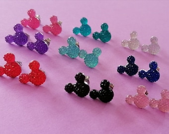 Mouse Inspired Rhinestone Gem Sparkle Stud Earrings - MOUSE STYLE!