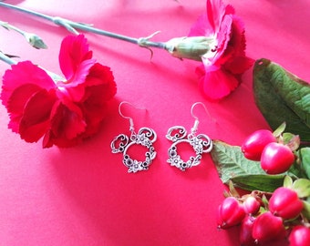 Flower and Garden Festival Beautiful Mouse Tibetan Silver Handmade Drop Earrings - NEW For 2023!