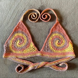 Spiralis Bralette crochet pattern bikini bra