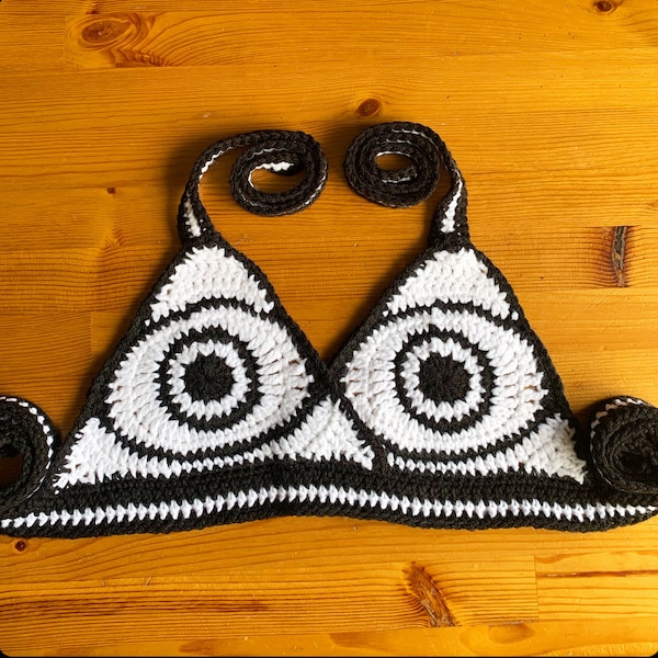 All Seeing Eye Crochet Pattern -  Eye of Providence - bralette bikini bra top