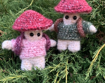The Adventurer - Mushroom Folk - Crochet Doll pattern - Beginner No-Sew  Amigurumi Toadstool- Written and photo tutorial