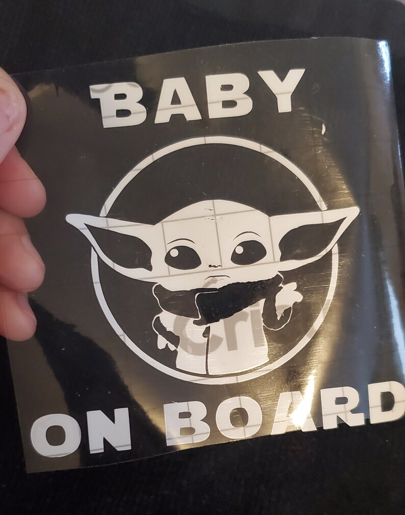 Baby Yoda Baby On Board Car Sticker Baby Yoda Decal Baby