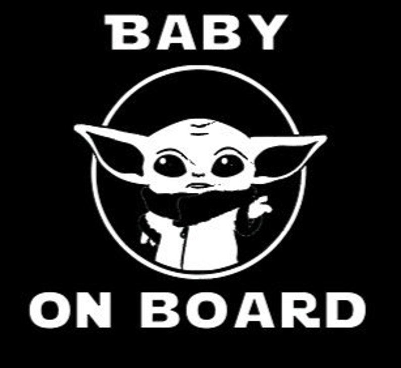 Baby Yoda Baby on Board Car Sticker Baby Yoda Decal Baby on Etsy