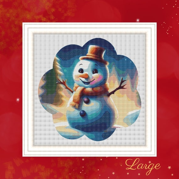 Kit Mini Point De Croix - Vogel Avec Bonhomme De Neige