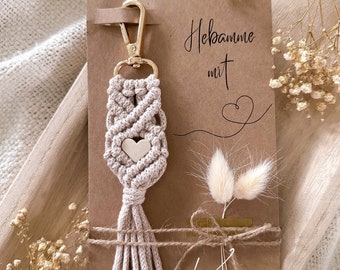 Midwife with heart | Macrame keychain | Gift | Gift idea | Mother's Day | Easter