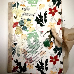 Shabby Rose Girl: Handmade Junk Journal Notebook with Collage, Pockets and Original Embellishments