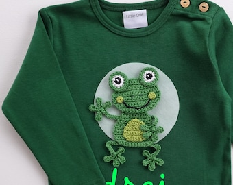 Birthday shirt with frog for boys – children's shirt with number & name personalizable