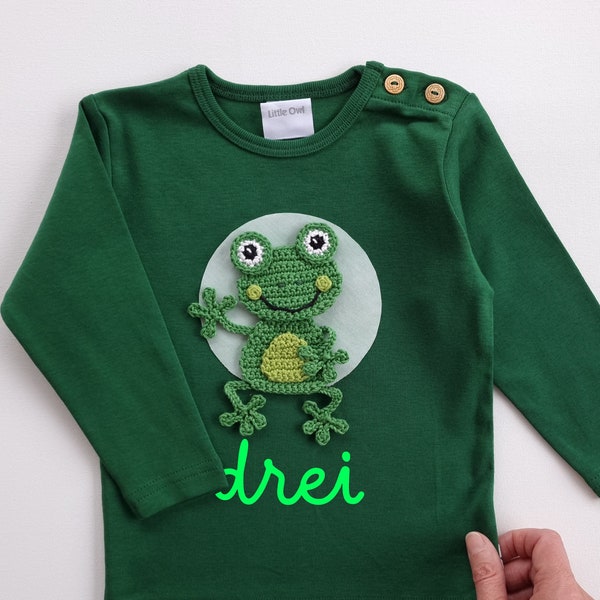 Geburtstagsshirt Jungen mit Frosch, Shirt personalisiert mit Zahl und/oder Name