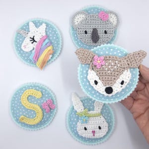 Klettie Hase Reh Einhorn für Schulranzen, Geschenk zur Einschulung