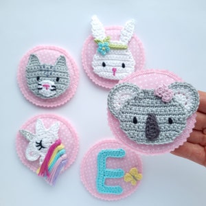 Klettie bunny koala unicorn for school bag, gift for starting school