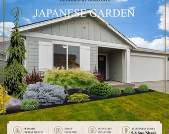 Ready to use Japanese Garden Design, Front Facade (Digital Download)