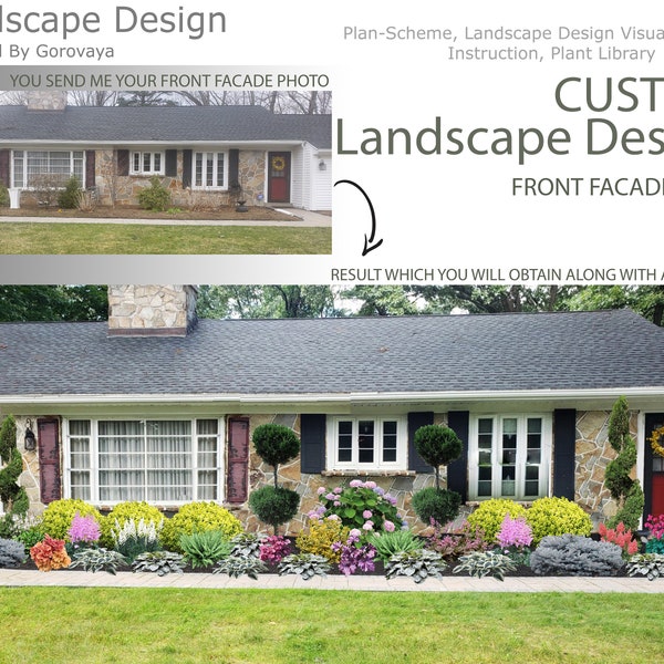 Custom Landscape Design, Landscape Front Facade, Landscape Layout, Landscape Design, Landscape Visualization