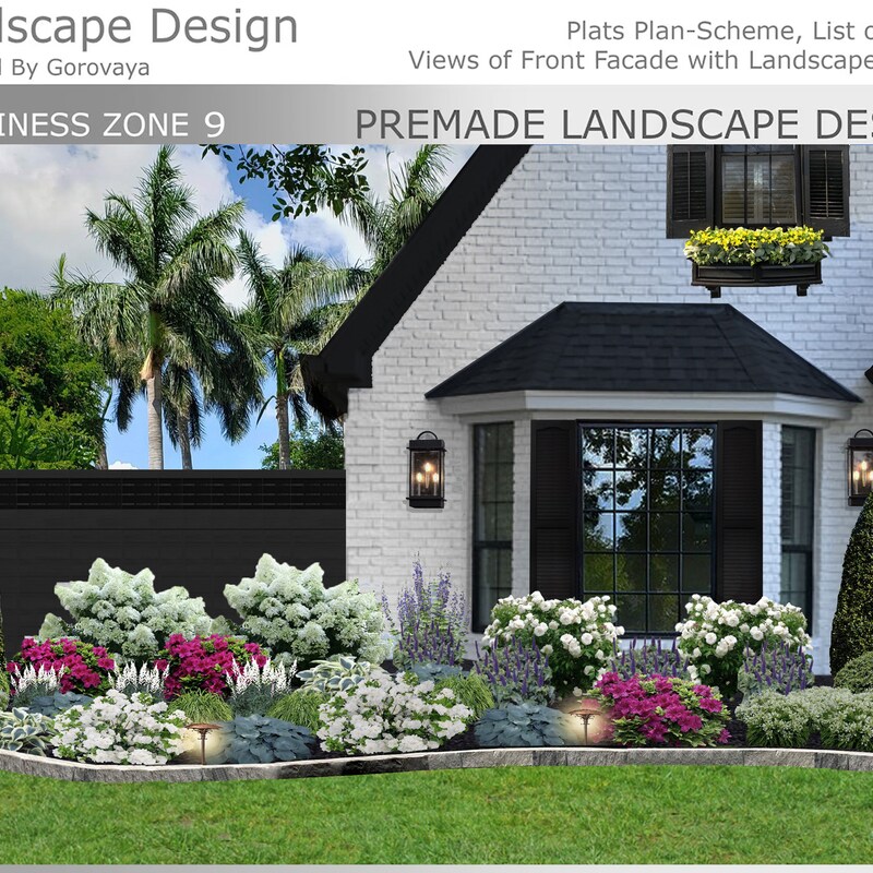 Zone 8 Front Yard Landscape - Etsy
