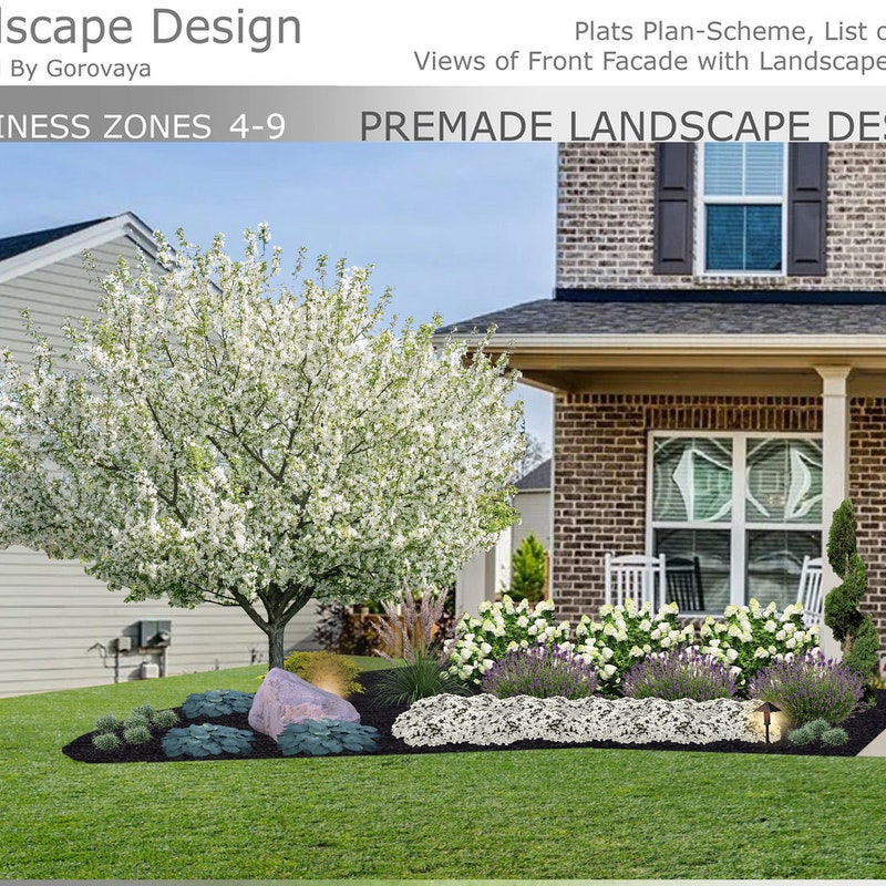 Zone 8 Front Yard Landscape - Etsy