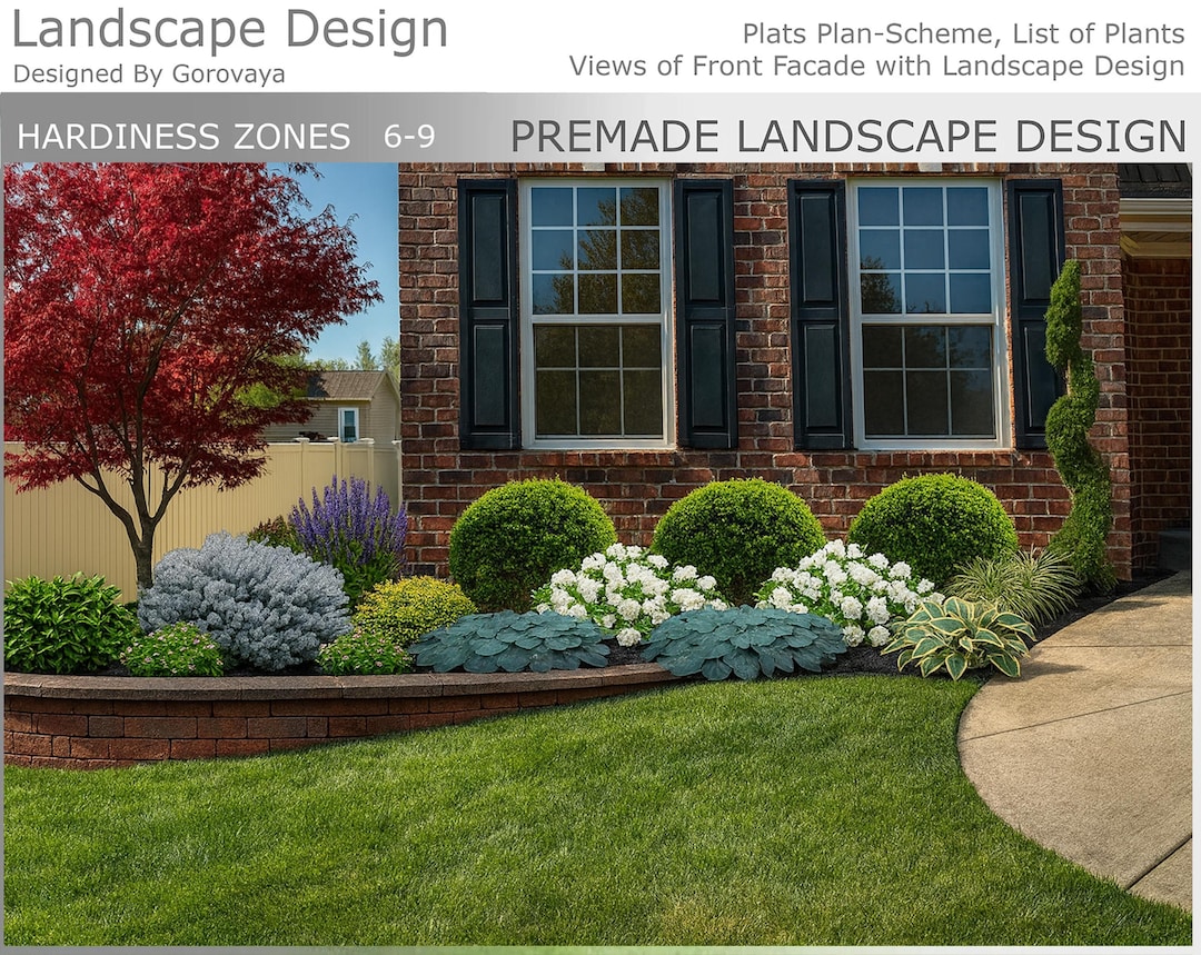 Zone 6-9 Landscape, Landscape Design, Landscape Layout, Plant List