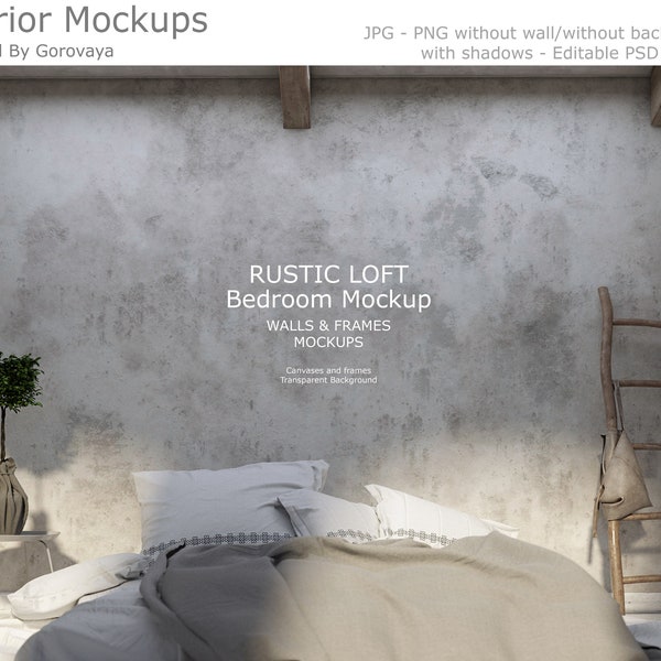 Interior Mockup, Rustic Mockup, Loft Mockup, Bedroom Mockup