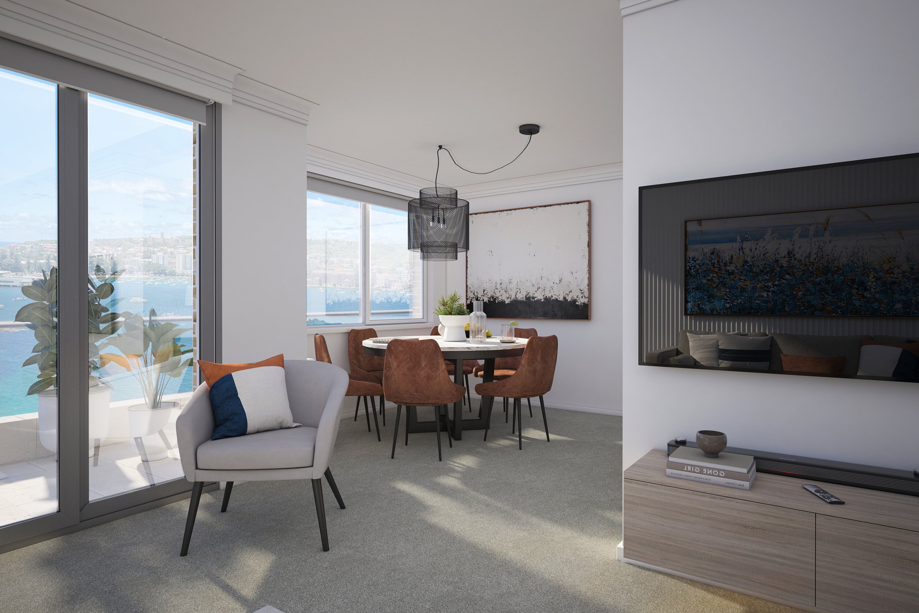 Custom Living Room 3D Interior Design Rendering - Etsy