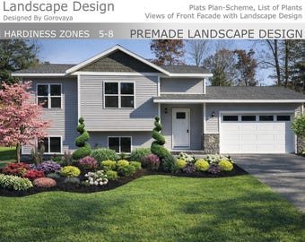 Premade Landscape Design Plan, Zones 5-8 (Digital Download)