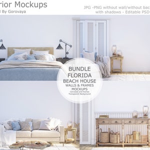 Interior Mockup Bundle, Beach House Mockup, Summer House Mockup, Ocean House Mockup, Mockup Bundle Set, Mockup Collection