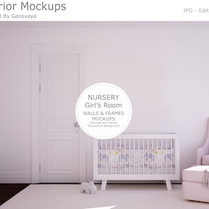 Kids Room Mockup, Nursery Room Mockup, Nursery Interior, Kids Room, Baby Room Mockup, Nursery Mockup, Wallpaper Mockup, Blank Wall Mockup