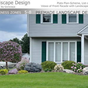 Premade Landscape Design, Landscape Garden Bed, Zone 5-8 , Landscape Idea for garden bed 34&#39; x 24&#39;