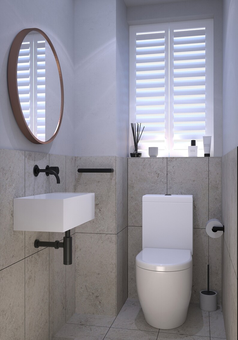 3D Powder Bathroom Interior Design Visualization - Etsy