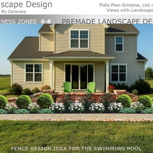 Premade Landscape Design, Pool Garden Bed, Landscape Garden Bed, Hardiness Zones  6-8, Landscape Idea for Garden Bed 27&#39; x 4&#39;, Swimming Pool